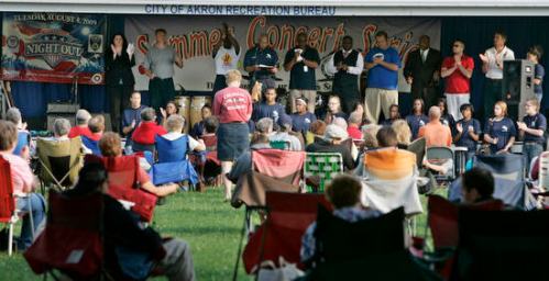 Firestone Park residents gather for one of 13 National Night Out events in Akron.